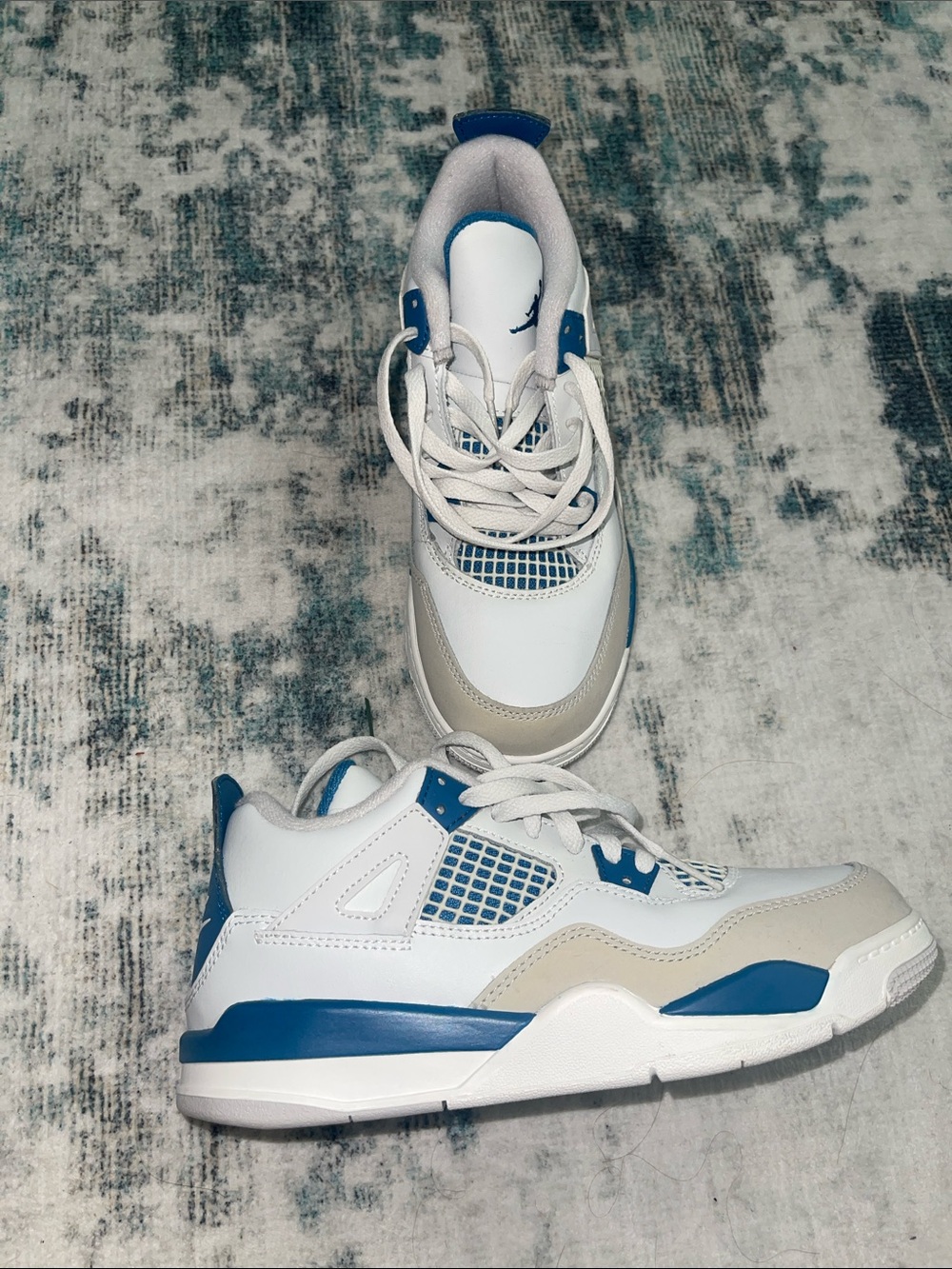 Jordan Kids White and Blue Sneakers